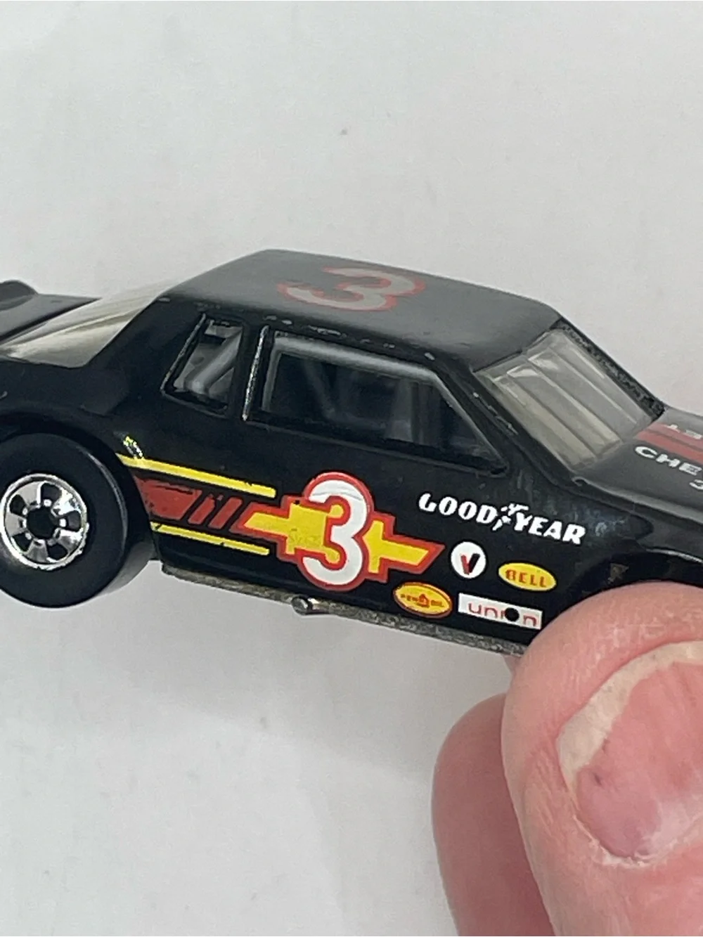 Vintage Hot Wheels 1988 Black Monte Carlo Stock Car #3 Blackwall Malaysia